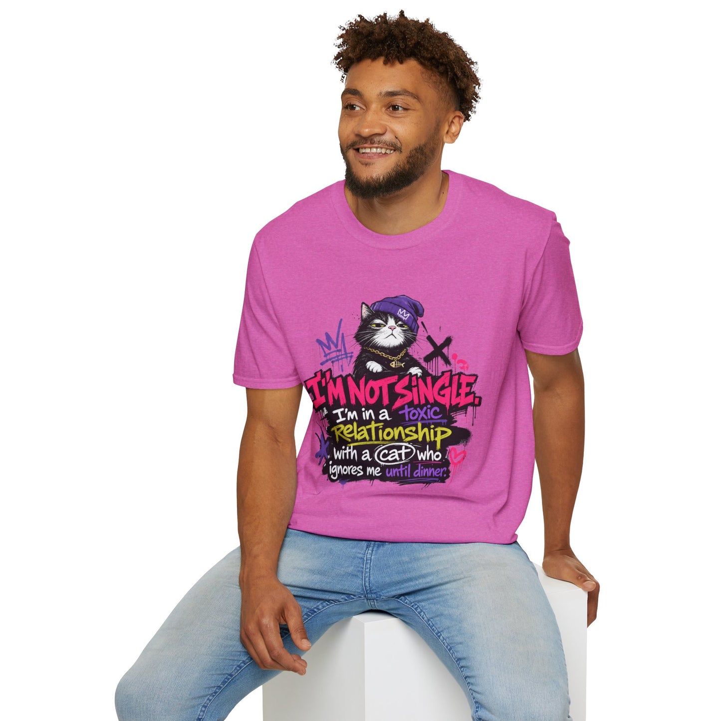 T‑Shirt — “I’m Not Single: I’m in a Toxic Relationship with a Cat” Graphic Tee