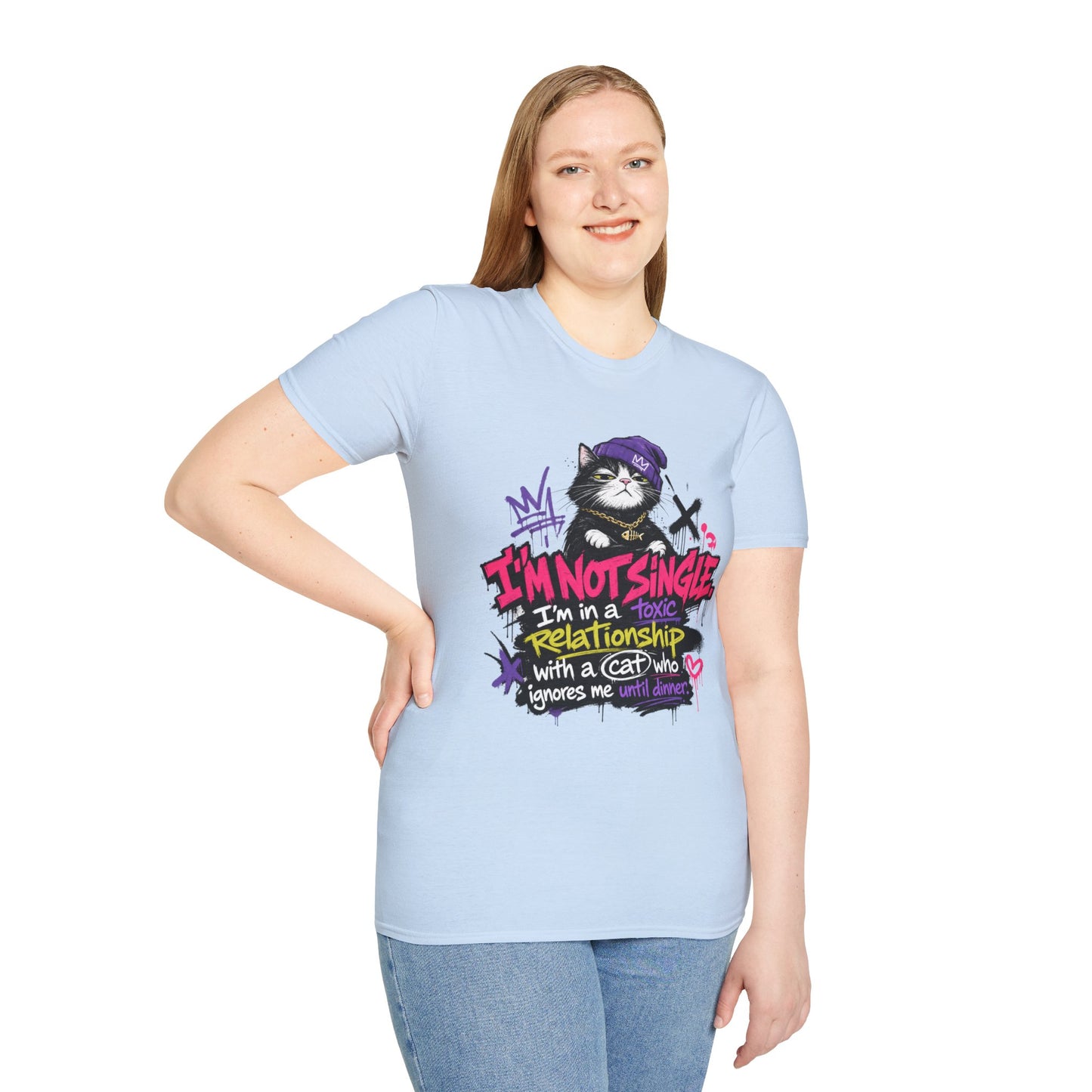 T‑Shirt — “I’m Not Single: I’m in a Toxic Relationship with a Cat” Graphic Tee