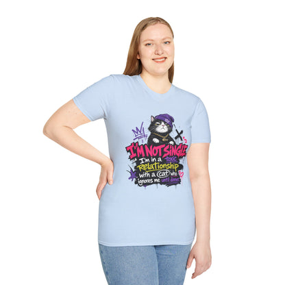 T‑Shirt — “I’m Not Single: I’m in a Toxic Relationship with a Cat” Graphic Tee