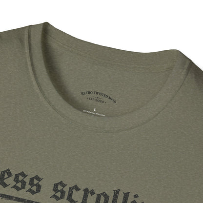 T-Shirt — "Less Scrolling, More Strolling" Dog Graphic Tee