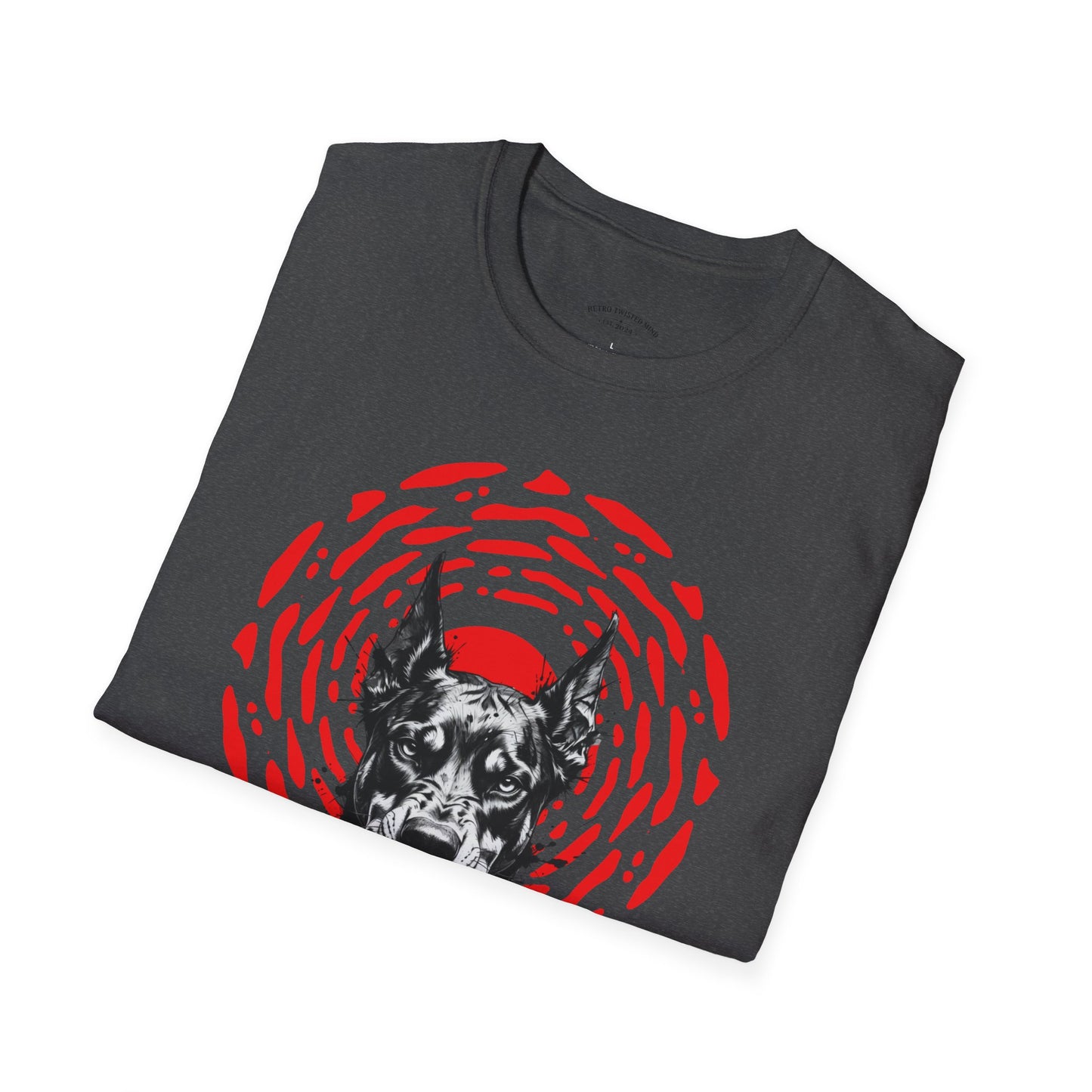 Doberman Graphic T-Shirt — Red Halo 'Bandit' Design