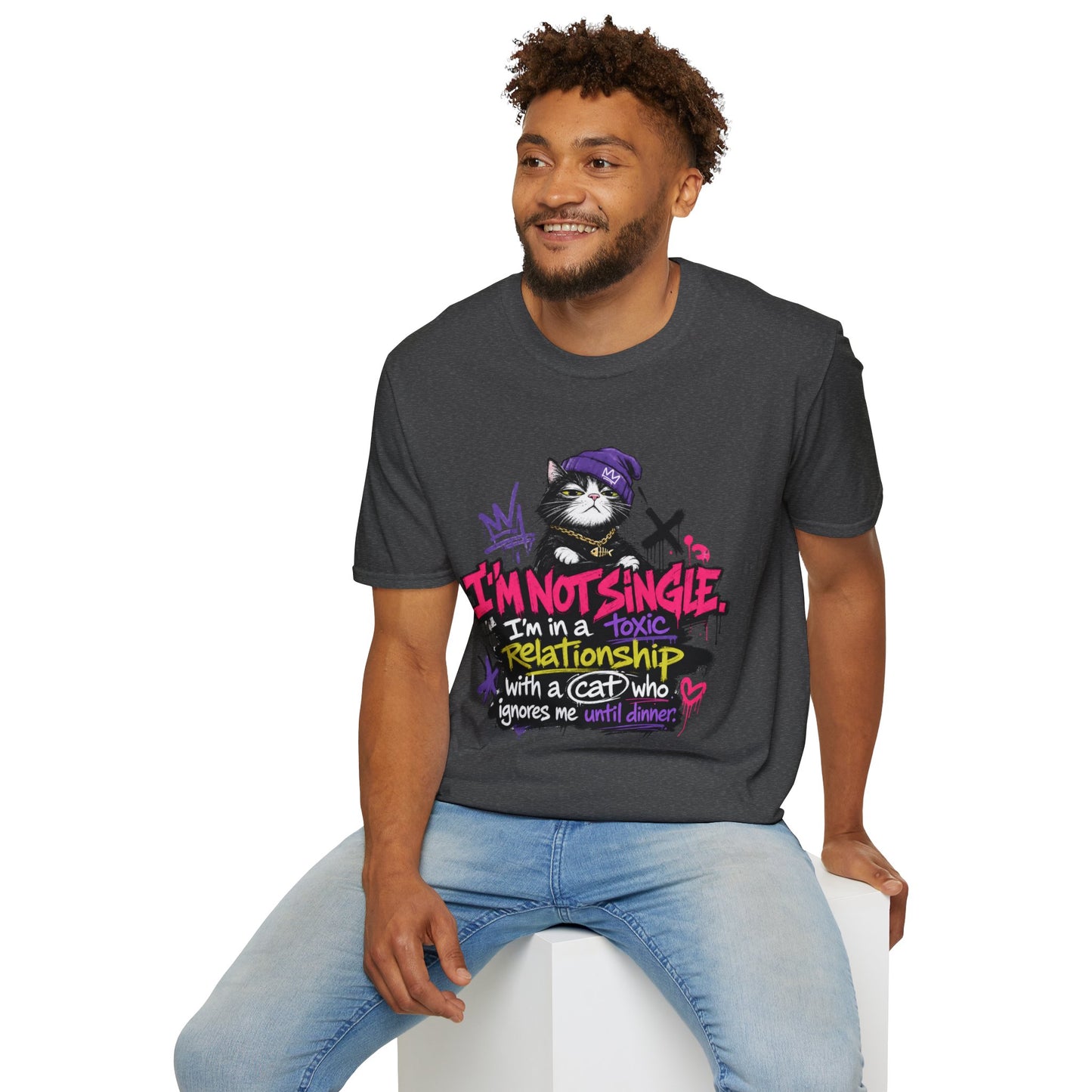 T‑Shirt — “I’m Not Single: I’m in a Toxic Relationship with a Cat” Graphic Tee