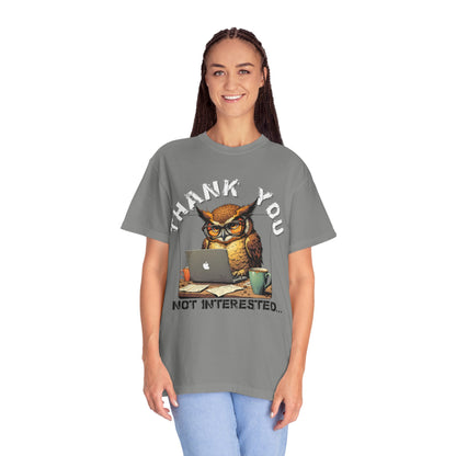 Owl 'Thank You, Not Interested' Graphic T-Shirt