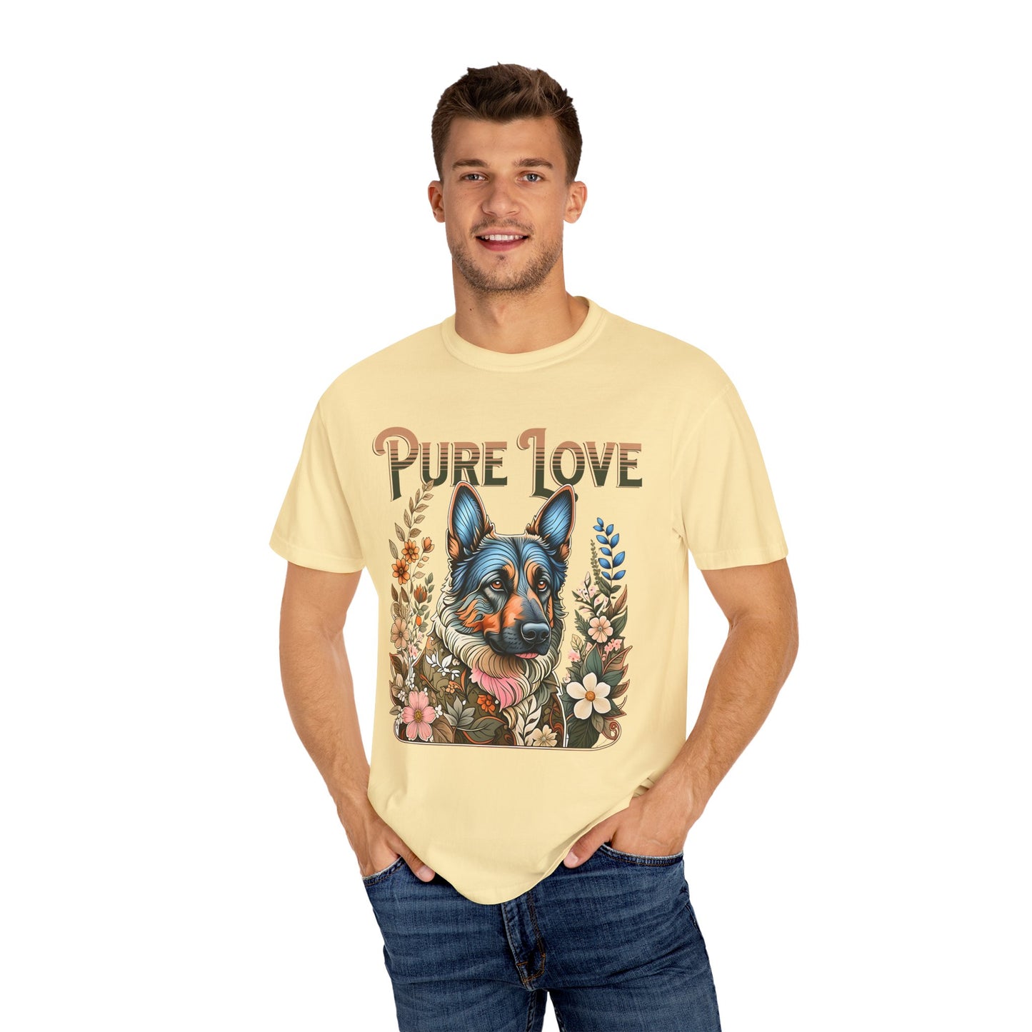 Pure Love Dog Art Unisex Garment-Dyed T-Shirt