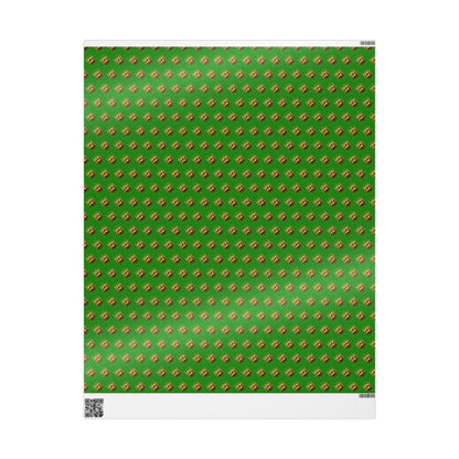 Wrapping Paper — Green Poinsettia Pattern Holiday Gift Wrap