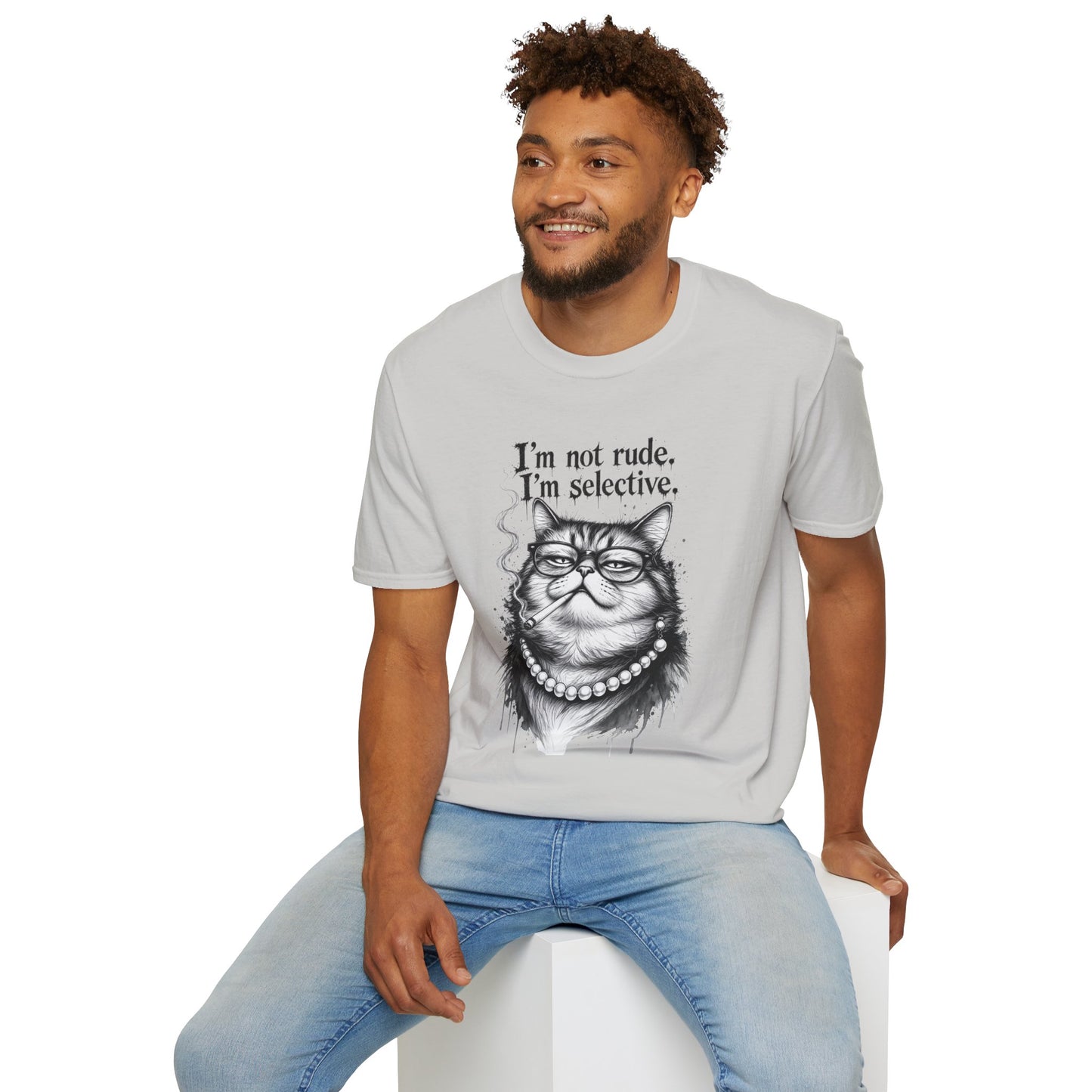 Cat Graphic T‑Shirt — "I'm Not Rude, I'm Selective" Funny Cat Tee