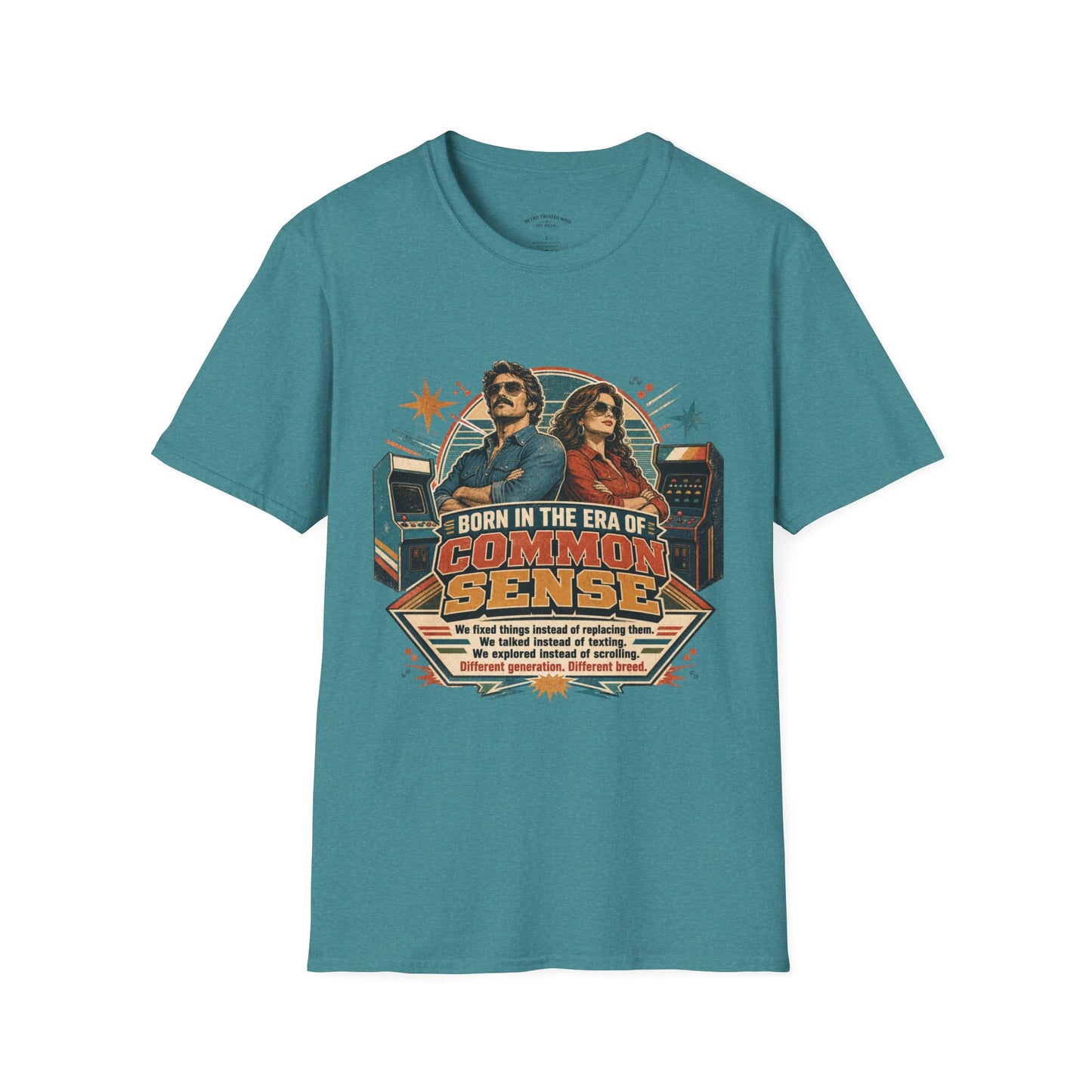 Born in the Era of Common Sense T-Shirt — Retro 70s Vintage Political Graphic Tee