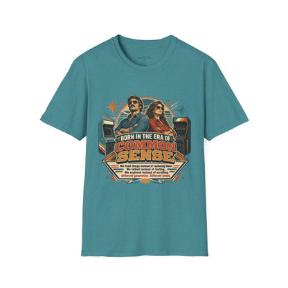 Born in the Era of Common Sense T-Shirt — Retro 70s Vintage Political Graphic Tee