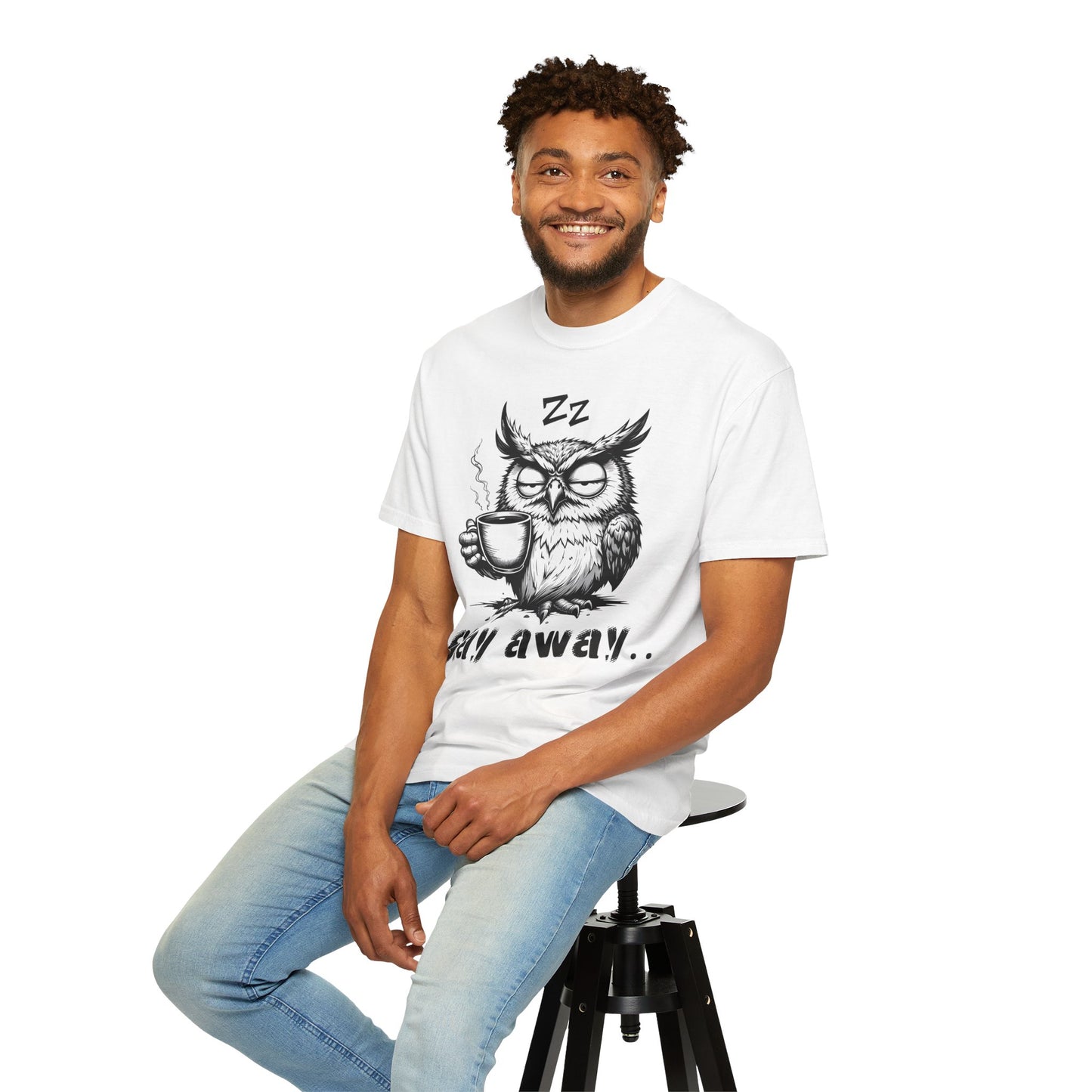 Stay Away Owl T-Shirt — Funny Coffee Owl Graphic Tee