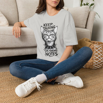Keep Talking I'm Taking Notes Cat T‑Shirt