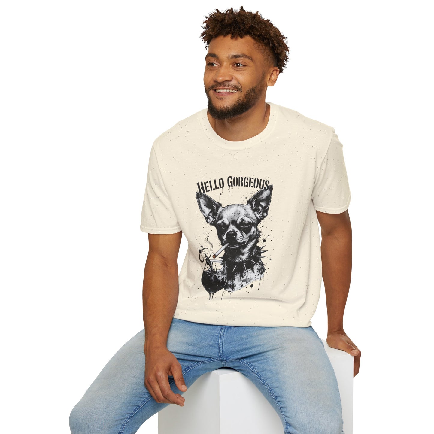Chihuahua 'Hello Gorgeous' Tee - Cute Dog Graphic T-Shirt