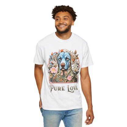 Pure Love Dog T-Shirt - Unisex Garment-Dyed Tee for Pet Lovers