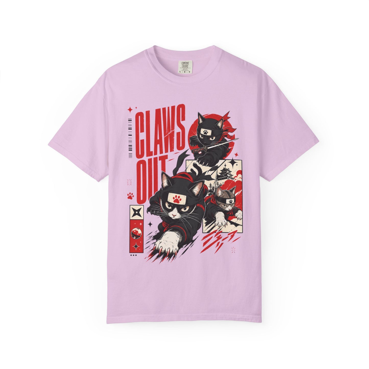 Claws Out Cat Graphic T-Shirt — Retro Ninja Kitties Tee