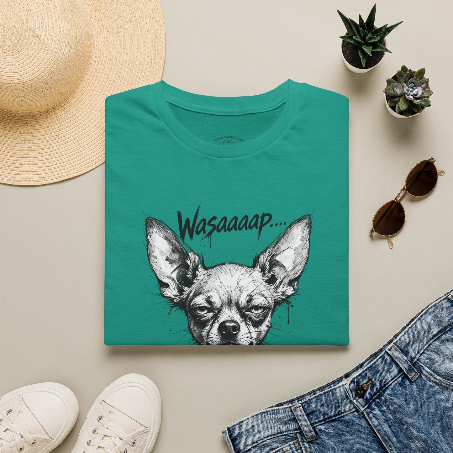 Chihuahua 'Wasaaaap' Graphic T-Shirt — Funny Dog Tee for Pet Lovers