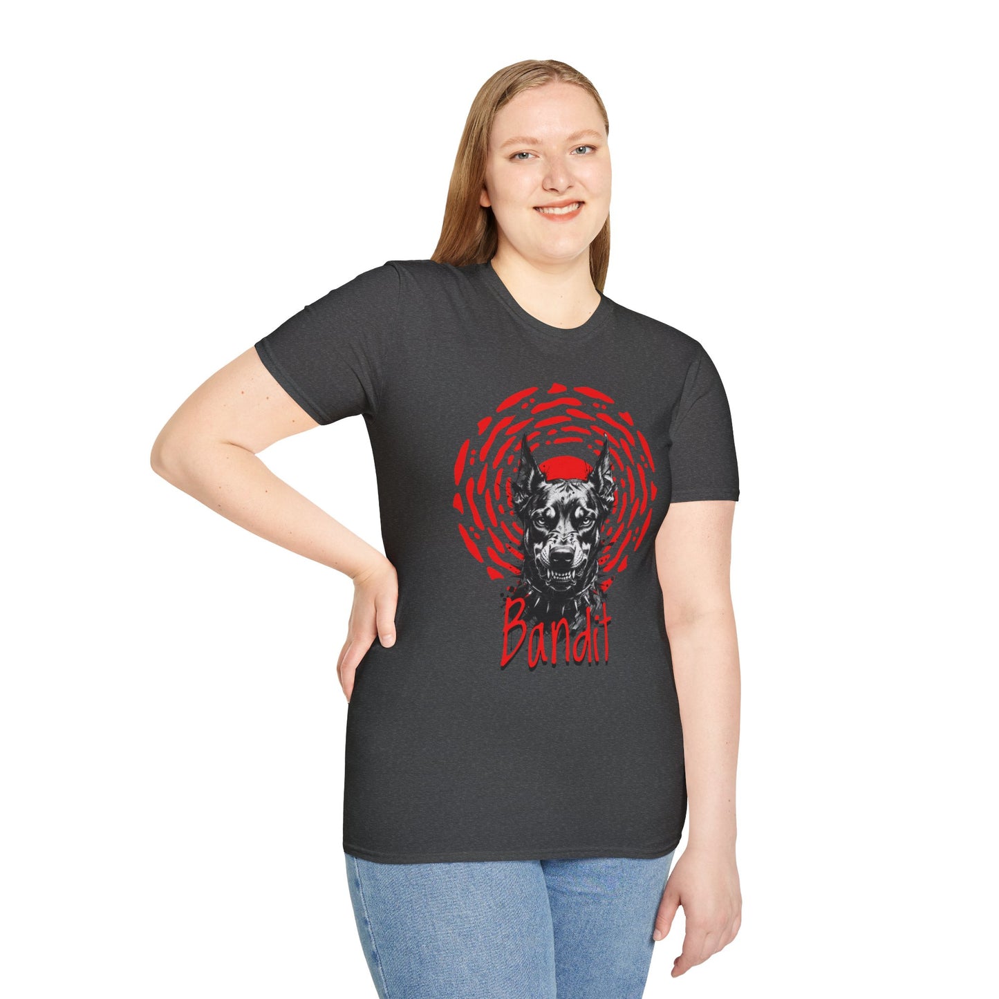 Doberman Graphic T-Shirt — Red Halo 'Bandit' Design