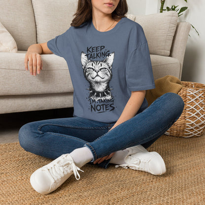 Keep Talking I'm Taking Notes Cat T‑Shirt