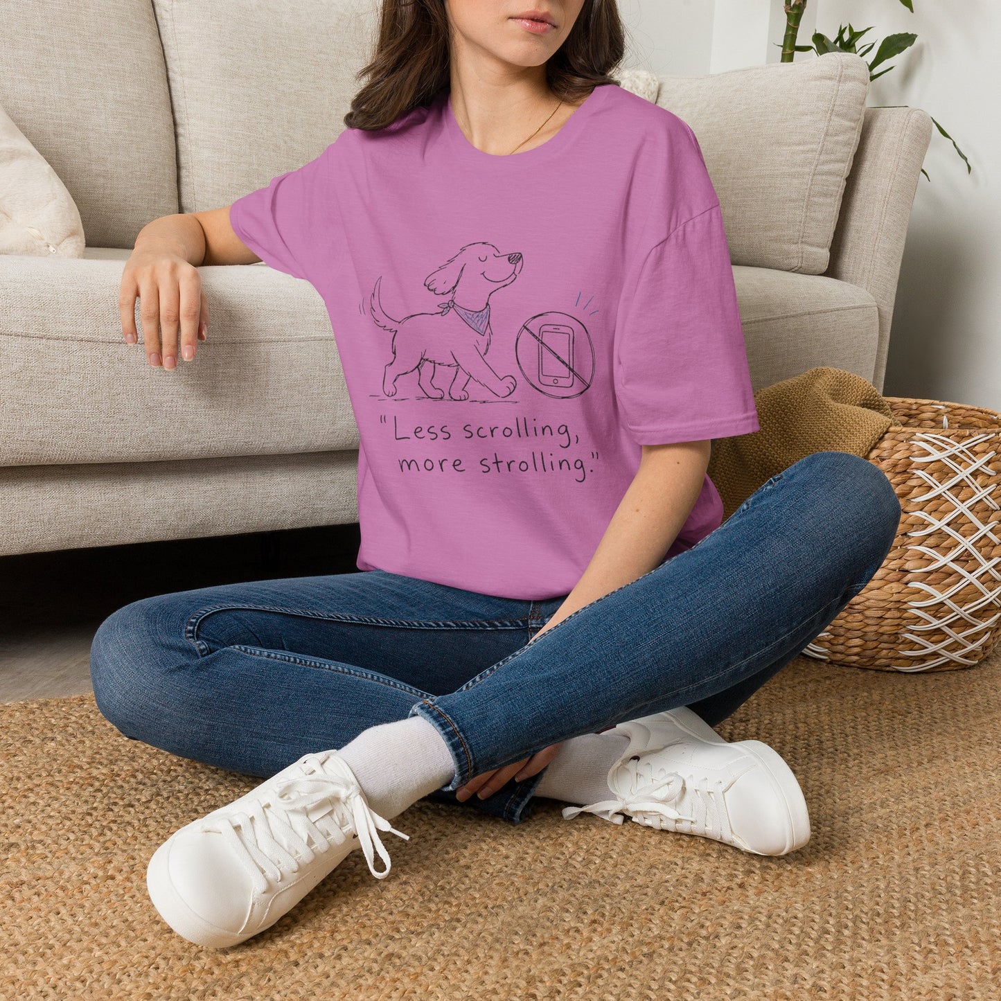 Less Scrolling, More Strolling Dog T-Shirt