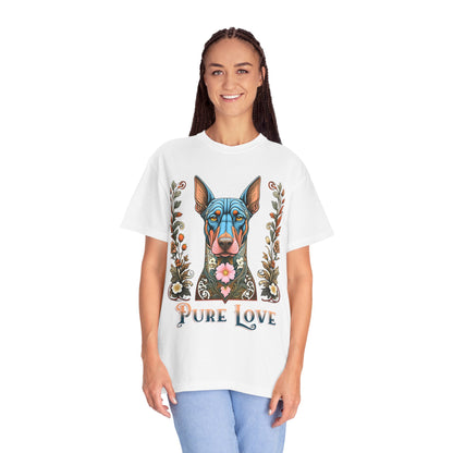 Unisex Pure Love Dog T-shirt - Vibrant Floral Design for Dog Lovers
