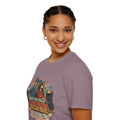 Born in the Era of Common Sense T-Shirt — Retro 70s Vintage Political Graphic Tee