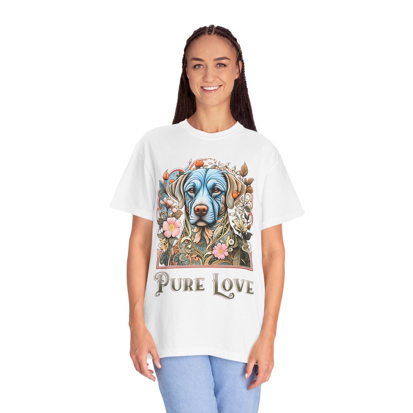 Pure Love Dog T-Shirt - Unisex Garment-Dyed Tee for Pet Lovers