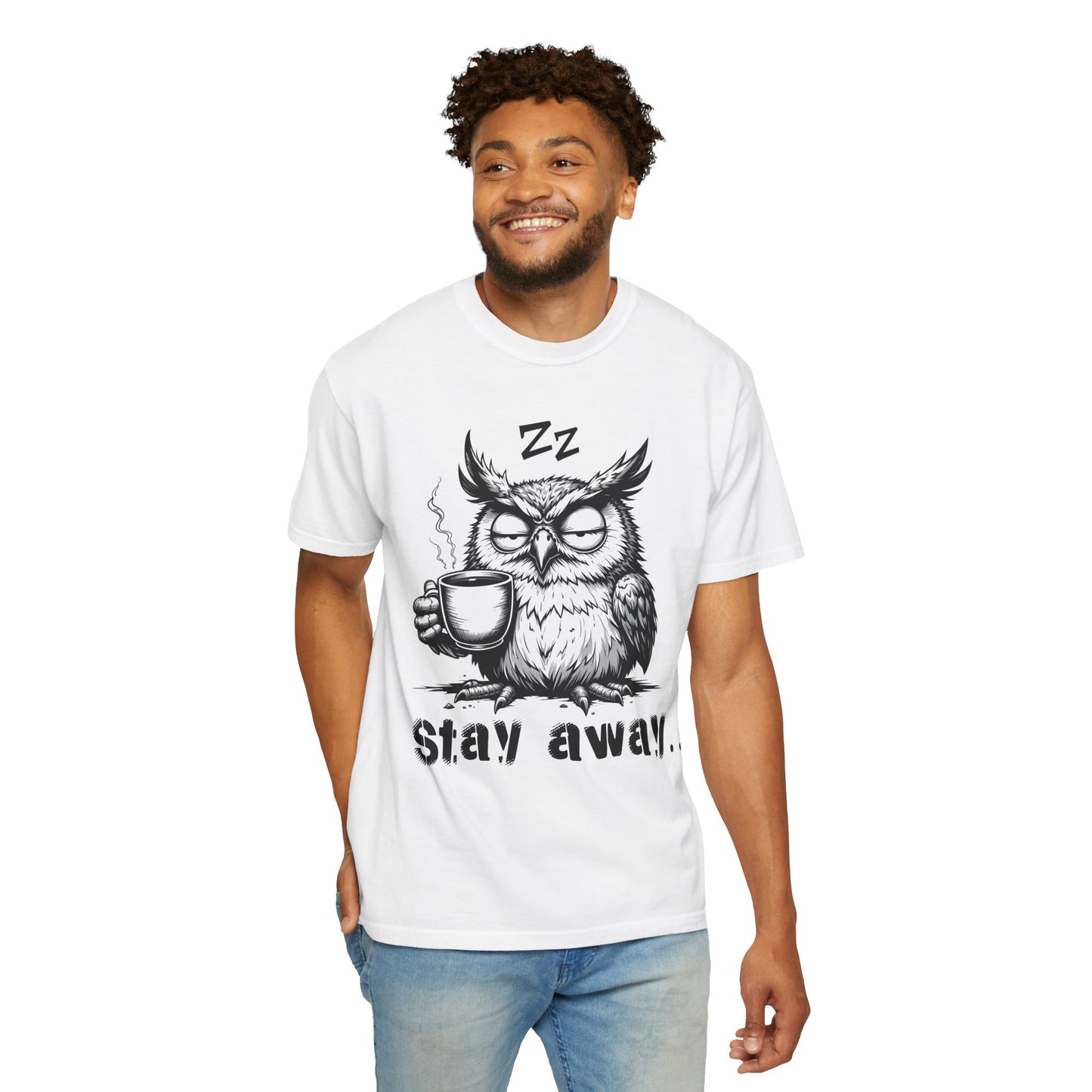 Stay Away Owl T-Shirt — Funny Coffee Owl Graphic Tee