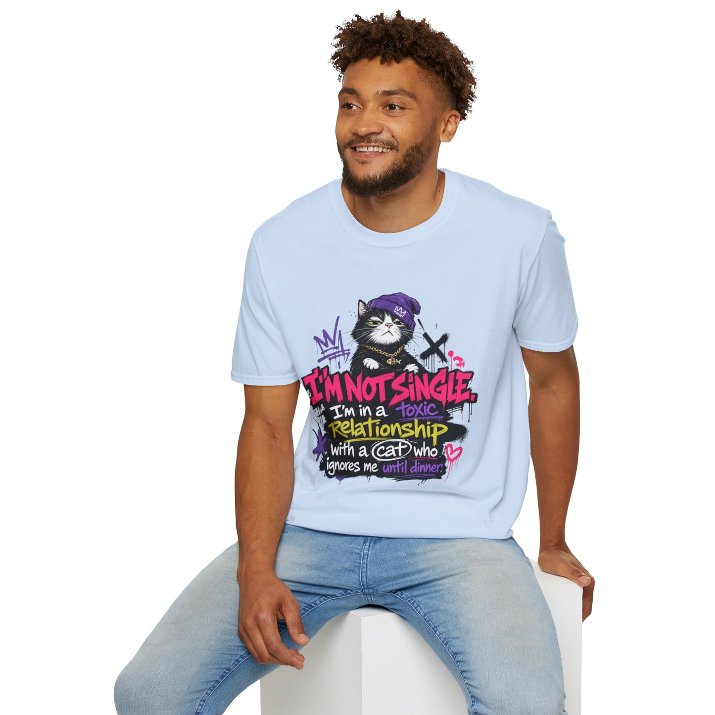 T‑Shirt — “I’m Not Single: I’m in a Toxic Relationship with a Cat” Graphic Tee