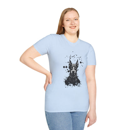 Doberman Ink Splatter T-Shirt