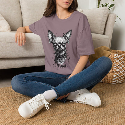 Chihuahua Portrait T‑Shirt — Expressive Black & White Dog Art Tee