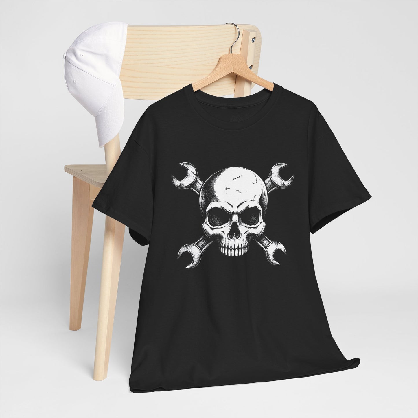 Mechanic Skull Tee — Wrench Crossbones Graphic T-Shirt