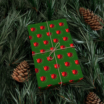 Wrapping Paper (Green with Red Ornaments)