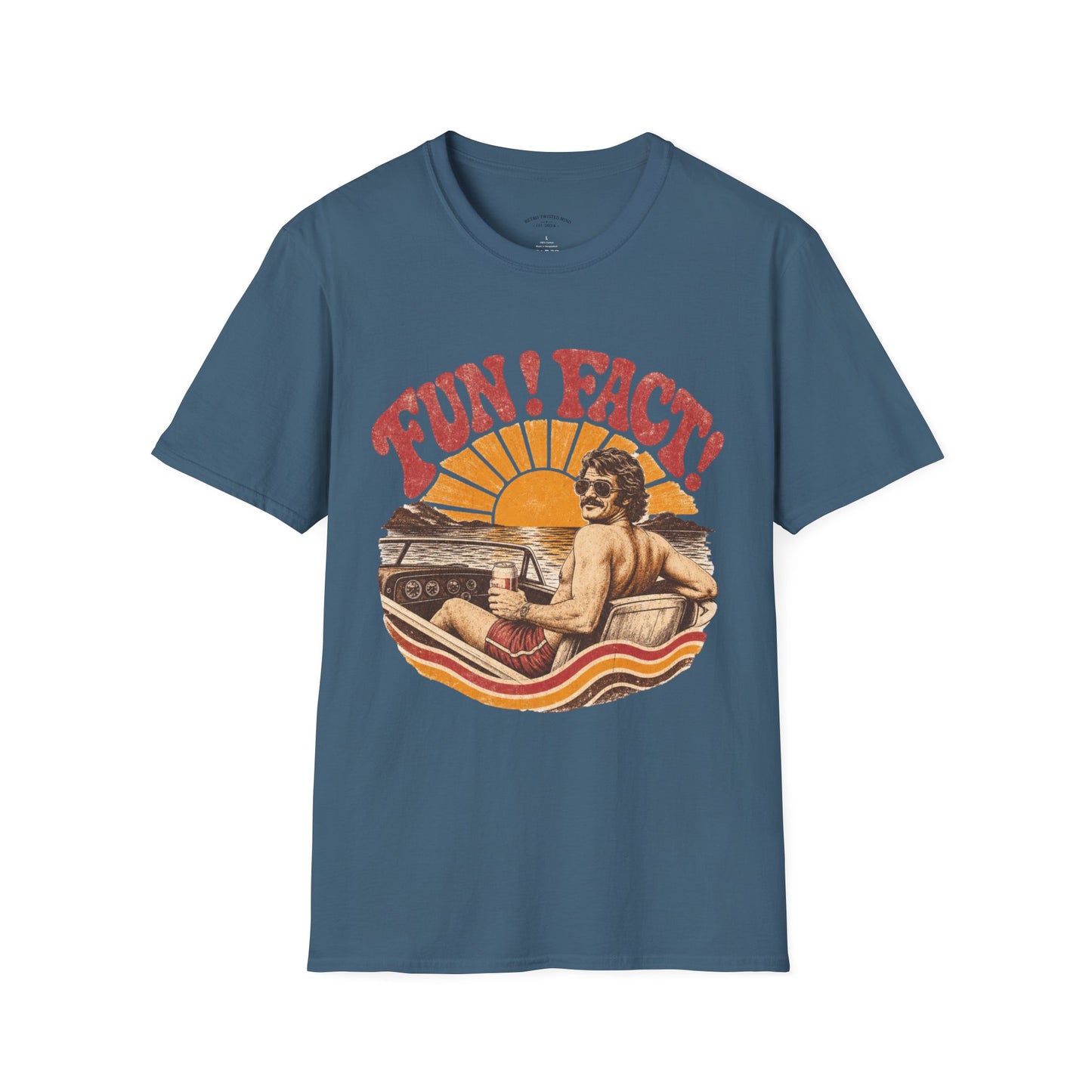Retro 'FUN! FACT!' Surf Tee — Vintage Sunset Beach Graphic T-Shirt