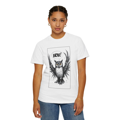 Owl Graphic T-Shirt — 'WOW!' Illustrated Night Owl Tee