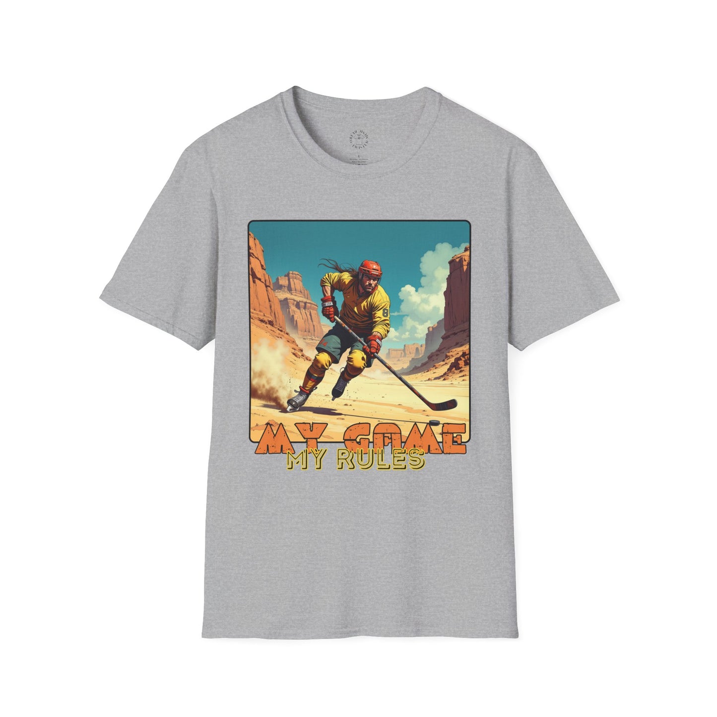Retro Gamer Unisex Softstyle T-Shirt - 'My Game, My Rules' hockey ,sport