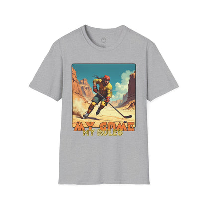 Retro Gamer Unisex Softstyle T-Shirt - 'My Game, My Rules' hockey ,sport