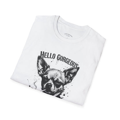 Chihuahua 'Hello Gorgeous' Tee - Cute Dog Graphic T-Shirt