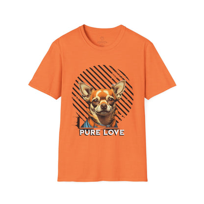 Dog Lover's Pure Love Unisex T-Shirt | Vibrant Orange Dog Design