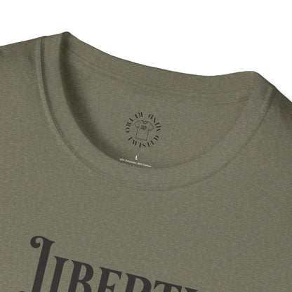 Liberty or Nothing Skull T-Shirt | Unisex Softstyle Tee for Independence Day & Patriotic Celebrations