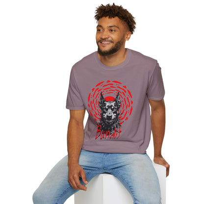 Doberman Graphic T-Shirt — Red Halo 'Bandit' Design