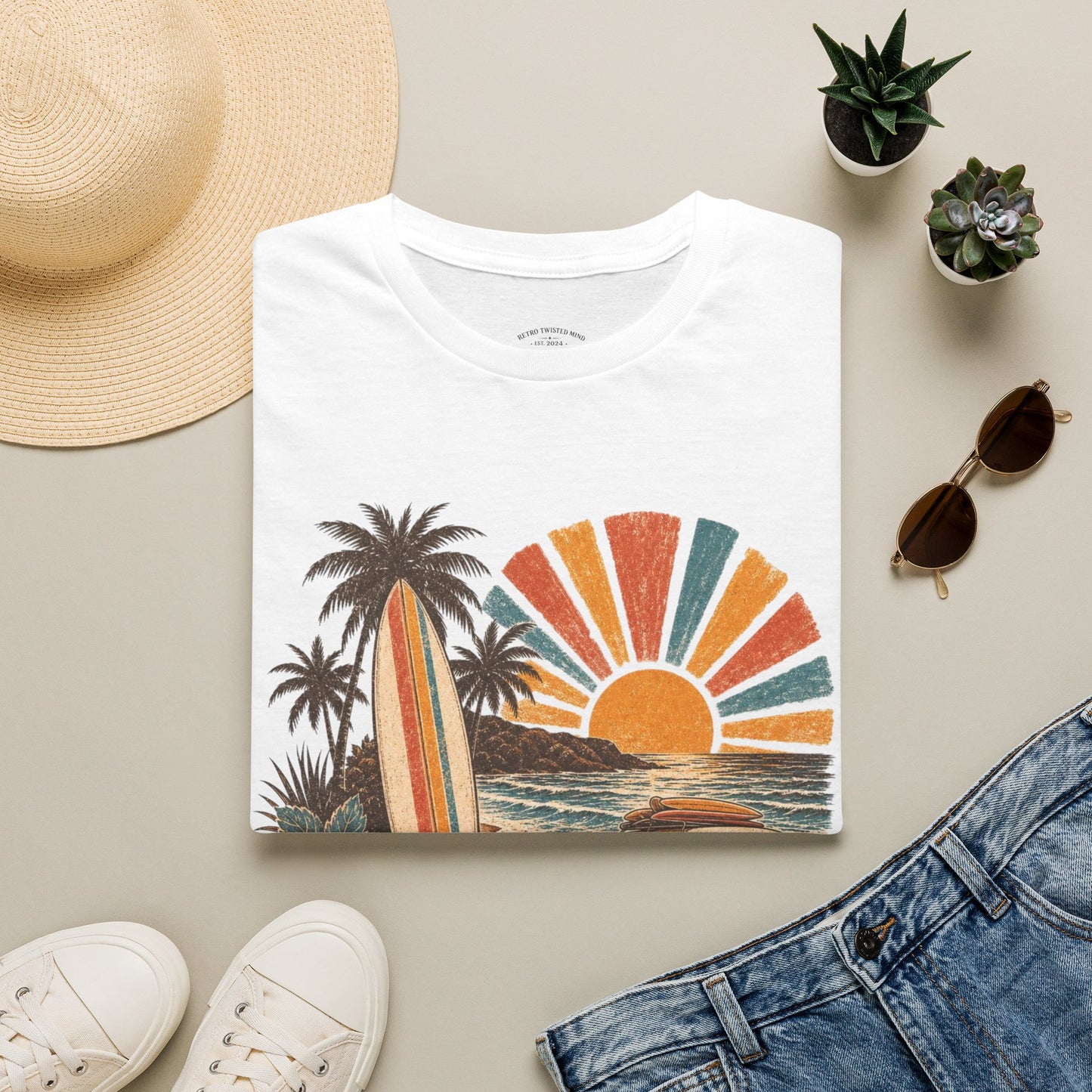 Retro Surf Sunset T-Shirt