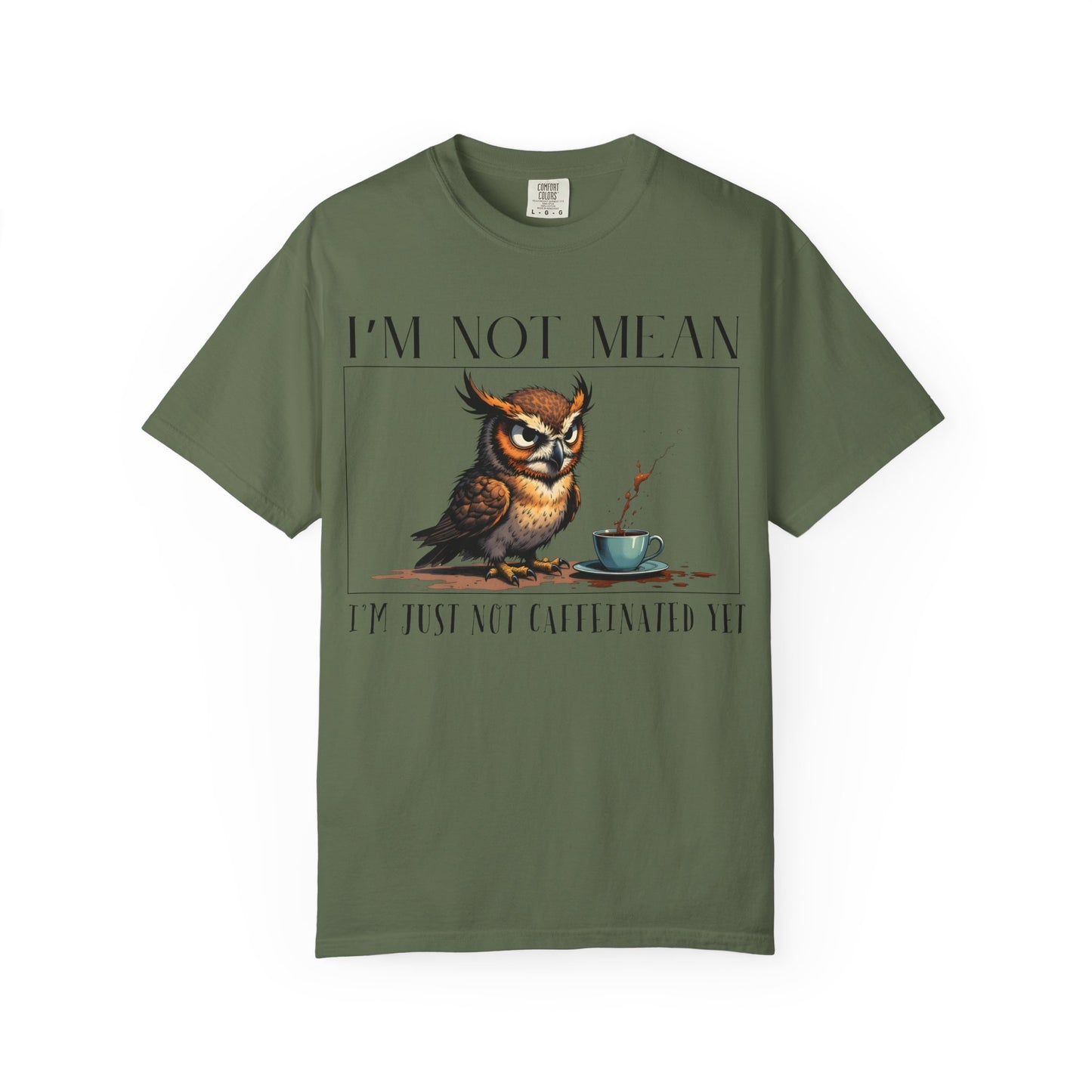 I'm Not Mean Owl T-Shirt — Funny Coffee Owl Tee for Coffee Lovers