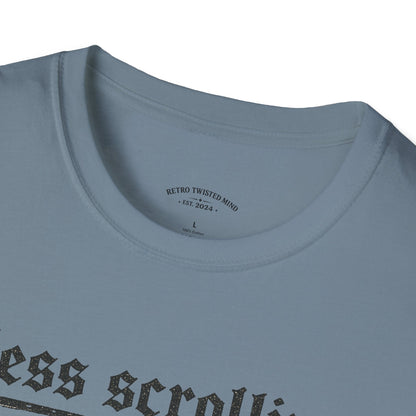 T-Shirt — "Less Scrolling, More Strolling" Dog Graphic Tee