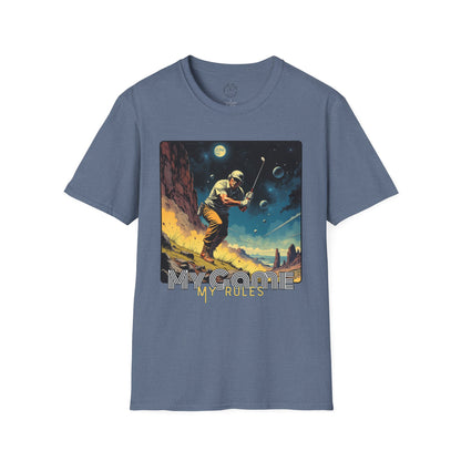 My Game, My Rules Unisex Softstyle T-Shirt - Retro Space Design, golf ,sport