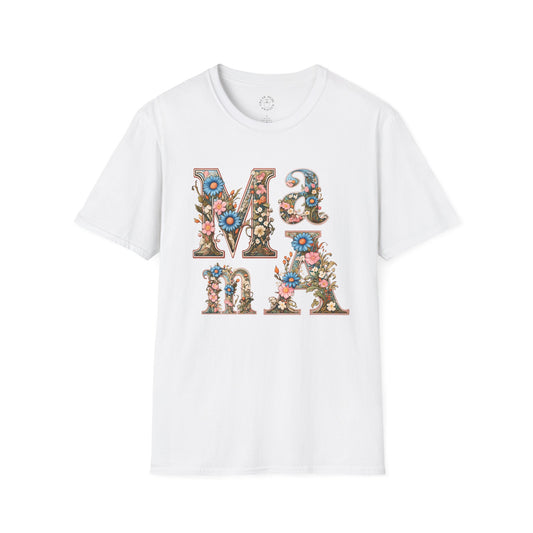Floral Mama Unisex T-Shirt, Softstyle Tee, Casual Wear, Gift for Mother day,mama