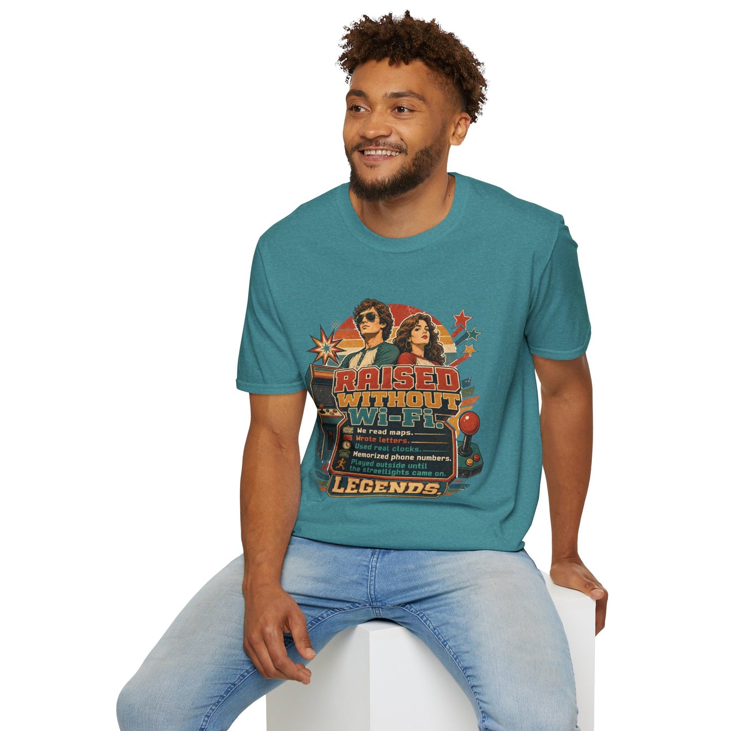 Raised Without Wi‑Fi T-Shirt — Retro 'Legends' Vintage Graphic Tee