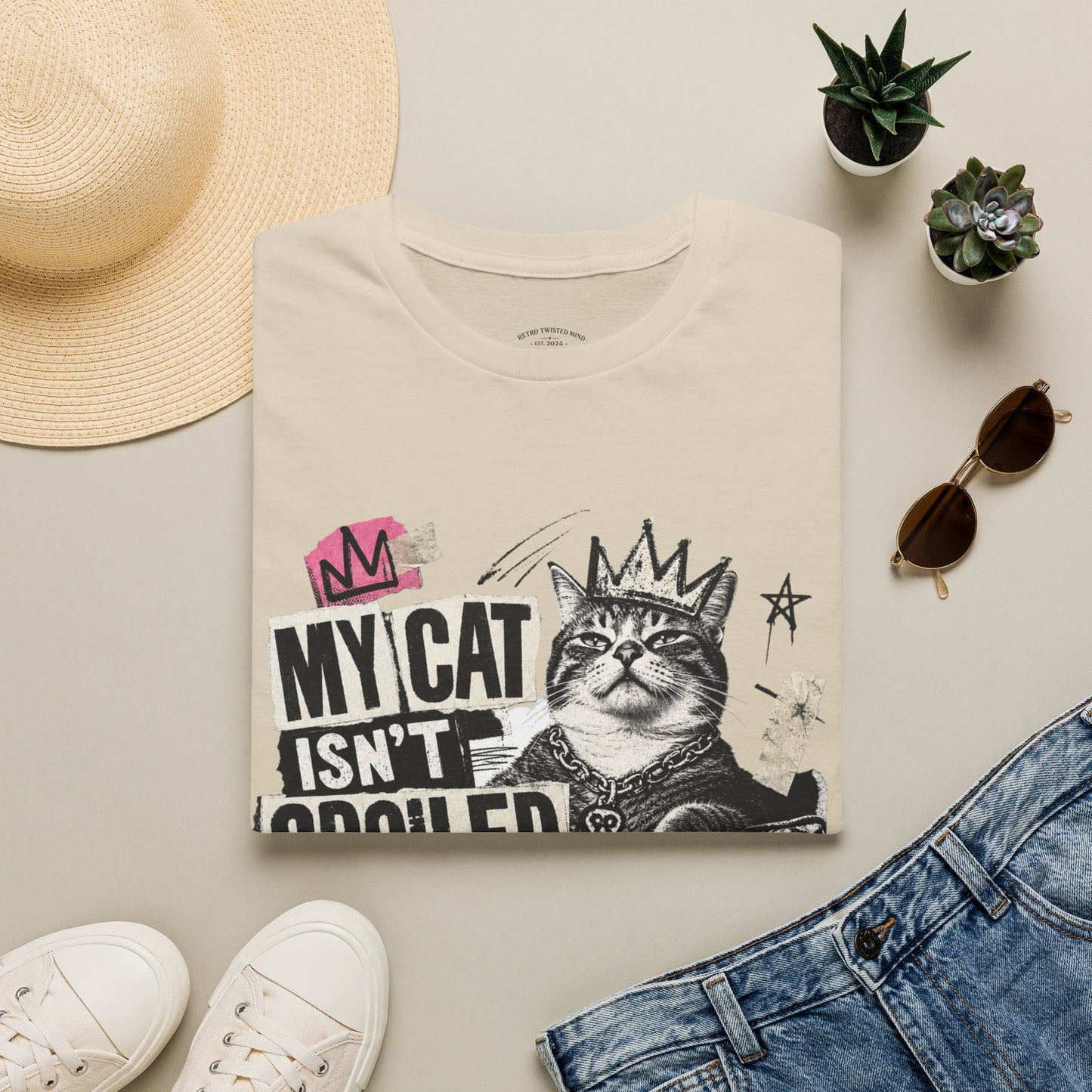 Cat T-Shirt — “My Cat Isn’t Spoiled, I’m Just Properly Trained” Graphic Tee