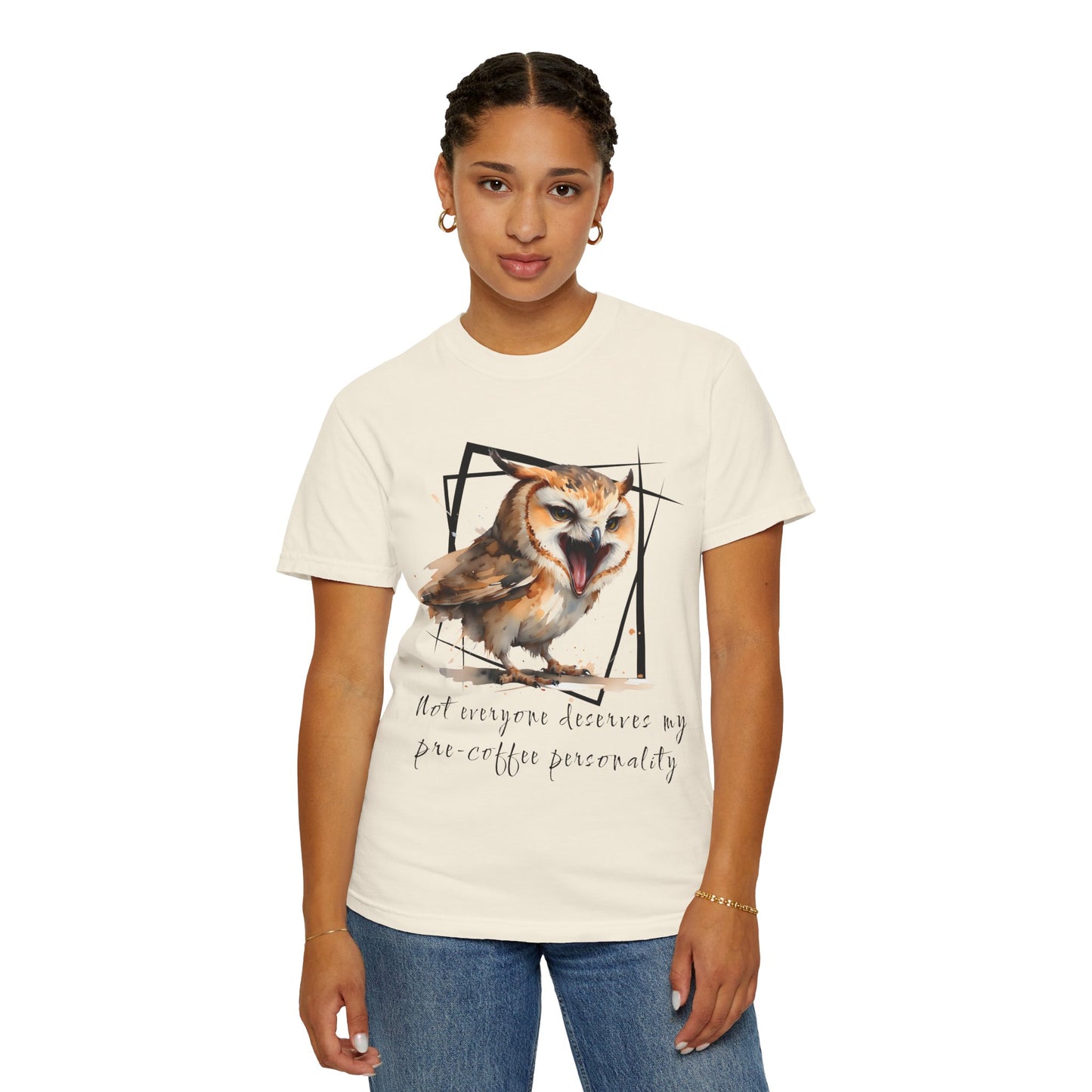 Owl Coffee Personality T-Shirt — "Not everyone deserves my pre-coffee personality"