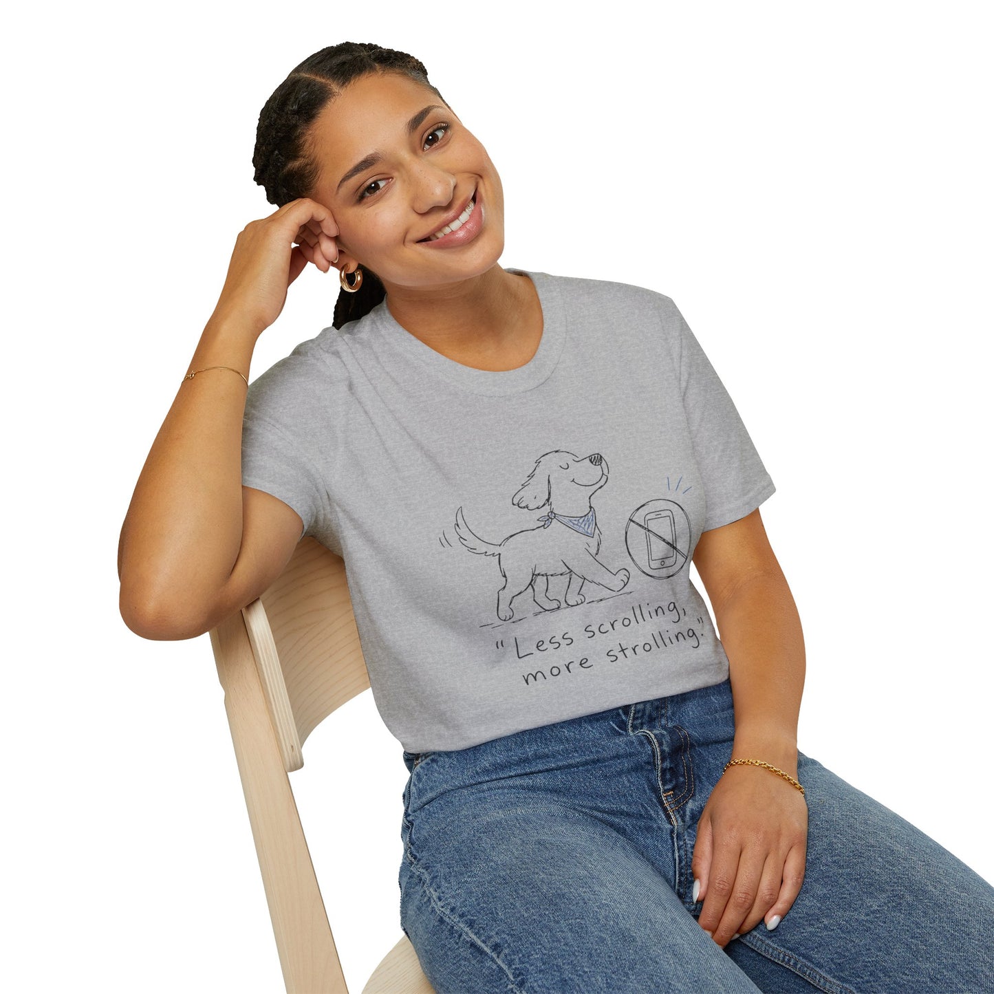 Less Scrolling, More Strolling Dog T-Shirt