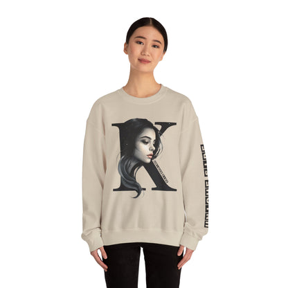 Letter K, Stylish Artistic Sweatshirt, Trendy Crewneck, Graphic Sweater, Cozy Unisex Top, Unique Gift for Art Lovers, Everyday Comfort