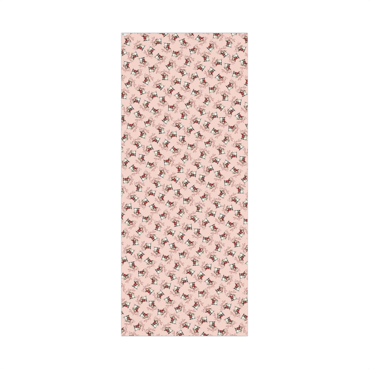 Gift Wrap Paper — Pink Snowman Pattern Holiday Wrapping Paper