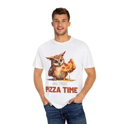 Pizza Time Owl T-Shirt — Cute Owl Eating Pizza Graphic Tee